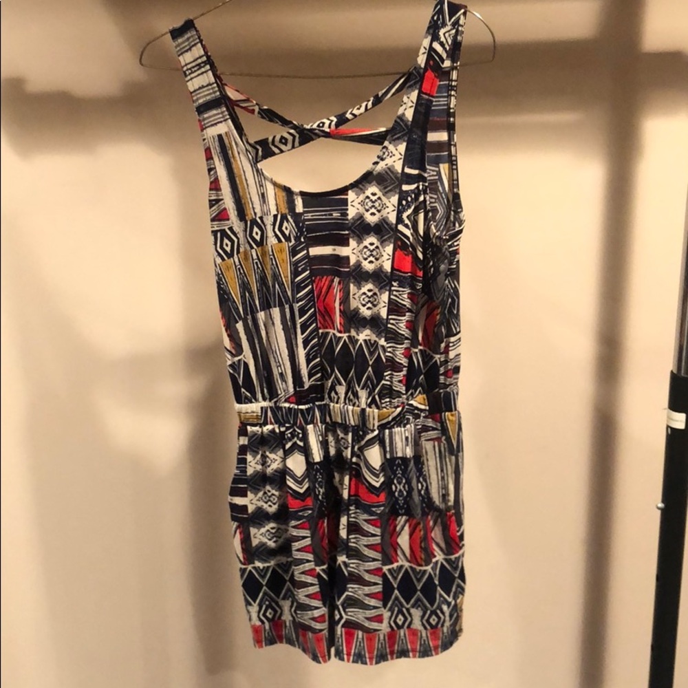 Printed Romper with Low Back